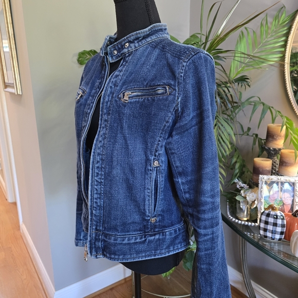 LRL Lauren Jeans Co Ralph Lauren Denim Military Like Zip Up Jacket L - Picture 4 of 8